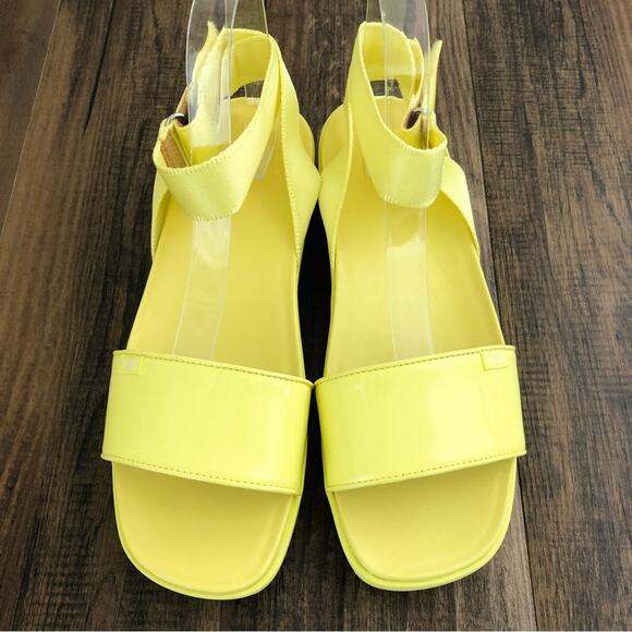 UGG Platform Sandal Ankle Wrap Square Toe Chunky Strappy Lennox Size 11 Yellow - Picture 3 of 15